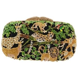 COPY - Crystal clutch party purse bag jungle Forest